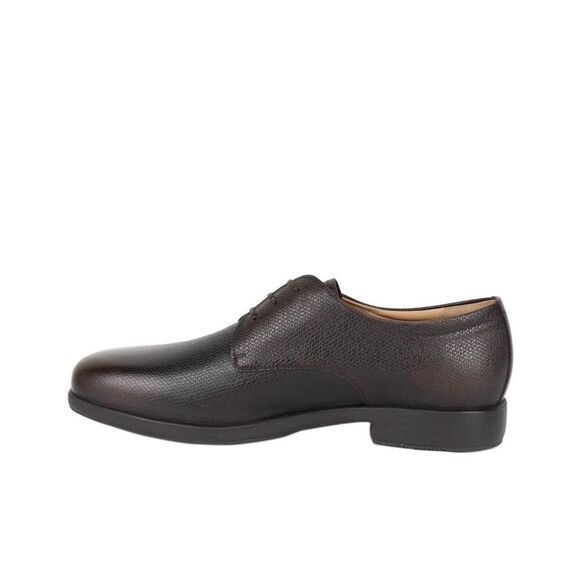 Salvatore Ferragamo Men's Fulvio Dark Brown Pebble Leather Oxford Shoes (9.5 EE)